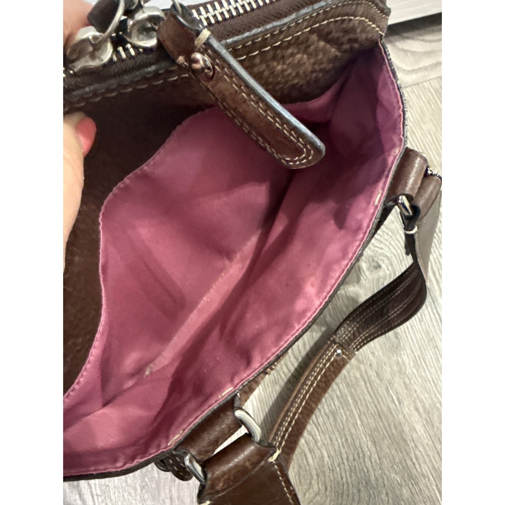 Coach Women's Brown Pebbled Leather Hampton Top Handle Satchel Bag F13963 - Picture 7 of 16